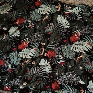 Disney Her Universe Black and Green Leaf Print Fabric skirt